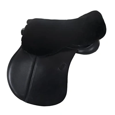 Afbeelding van Engel rijsport lamsvel zadelstoelbekleding Engelse kleur zwart (Sabez 1)