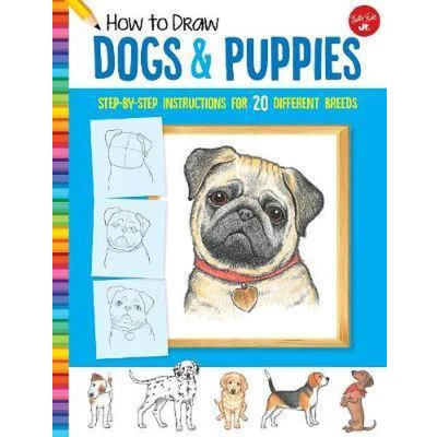 Afbeelding van How to Draw Dogs &amp; Puppies: step by instructions for 20 different breeds (Learn Draw)