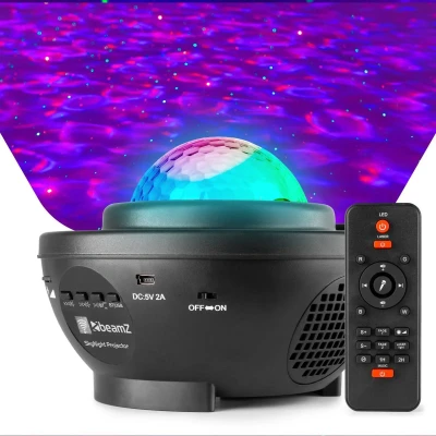 Afbeelding van BeamZ SkyNight sterren projector met watergolven effect en Bluetooth