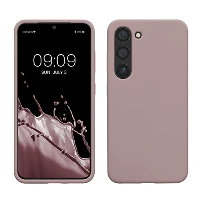 Afbeelding van kwmobile telefoonhoesje geschikt voor Samsung Galaxy S23 Hoesje met siliconen coating Smartphone case in licht oudroze
