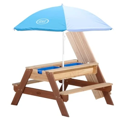Afbeelding van Axi Nick Sand &amp; Water Picnic Table Brown with Umbrella