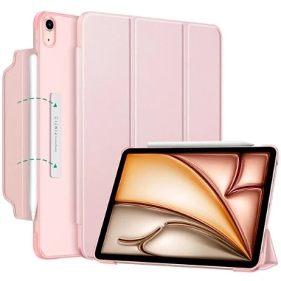 Afbeelding van Fintie Hoes voor iPad Air 11 inch M2 2024, 6e gen 2024/iPad 5e 2022/iPad 4e 2020 10,9 magneetsluiting lichte standaard met doorschijnend matte achterkant,roségoud