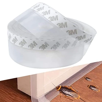 Afbeelding van Tochtstrip voor deur, zelfklevend, 4,5 x 10 m, transparante siliconen afdichtingstape, multifunctionele strips, tochtstopper, geluidsdicht, deur en ramen