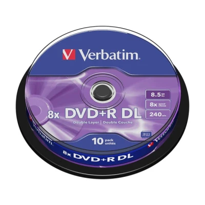 Afbeelding van DVD+R 8,5 GB VERBATIM Double Layer 8x Cakebox 10 stuks