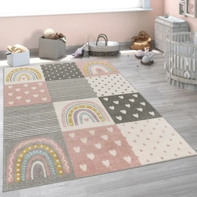 Afbeelding van Paco Home Vloerkleed voor de Kinderkamer Meisjes Jongens Verschillende Motieven En Formaten 133 cm Quadrat