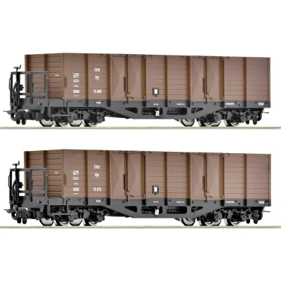Afbeelding van Roco 6640004 H0e set van 2 open goederenwagons de ÖBB