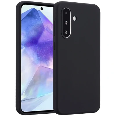 Afbeelding van Samsung Galaxy A36 Hoesje Siliconen en TPU (zacht) Accezz Softcase/Backcover Zwart Telefoonhoesje