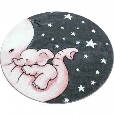 Afbeelding van Rond Vloerkleed Kids Olit 120cm Roze 123vloerkleed.nl is de online webshop voor vloerkleden en woonaccessoires.