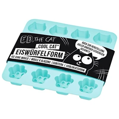 Afbeelding van moses. Ed, the Cat ijsblokjesvorm, ijsblokjes in poten en kattenvorm, vaatwasmachinebestendige siliconen vorm voor grappige