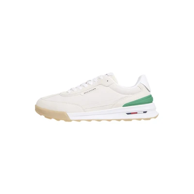 Afbeelding van Tommy Hilfiger Retro Runner Seasonal Sneakers laag, Heren, Maat: 45, Alabaster Leer en textiel