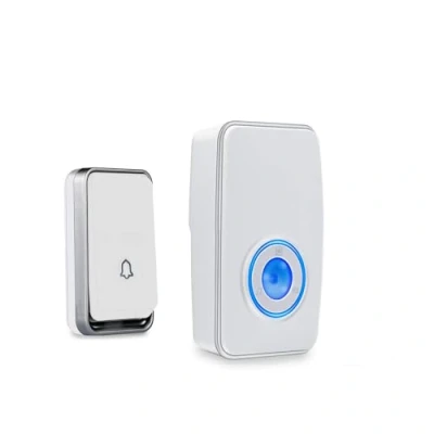 Afbeelding van 『Geen Batterij Nodig』Draadloze Deurbel Waterdicht,AURTEC Deurbelkit met 1 Plug in LED flitsontvanger &amp; druk op Zelfaangedreven Zender,51 Belsignalen,4 Volumeniveaus,Geen Nodig,Wit