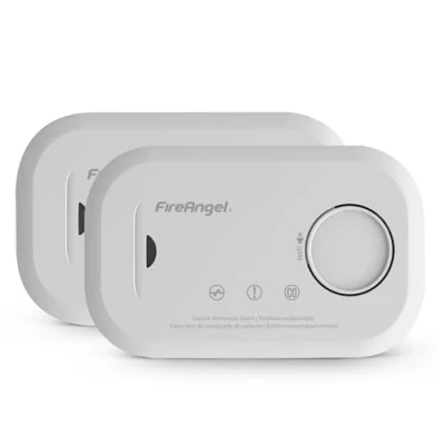 Afbeelding van FireAngel Koolmonoxidemelder Tweeverpakking FA6813 CO Melder Werkt op AA batterijen Sensor Draagbare Meter voor Reis Koolstofmonoxide met Testknop