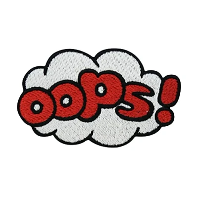 Afbeelding van Oops Comic Design wolk strijkplaatje om op te strijken patches, opstrijkmotieven Finally Home