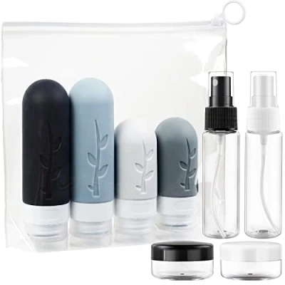 Afbeelding van Romon reisflessen, 8 stuks, siliconen, vloeibare fles, navulbare container voor cosmetica, shampoo, crème lotion, BPA vrij