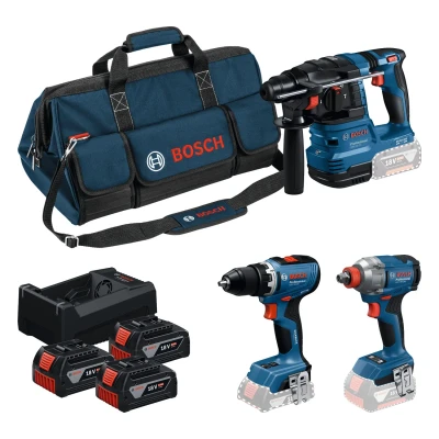 Afbeelding van Bosch Blauw Accutoolkit 3 Toolkit 18V GSR 65 + GDX 285 GBH 22 3x GBA 5.0Ah lader GAL 12V 80 0615A50093