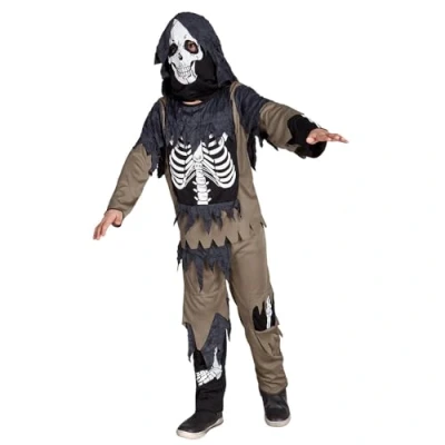 Afbeelding van Boland Kostuum Zombie skeleton (10 12 jr) Kinderen Skelet Halloween verkleedkleding Horror