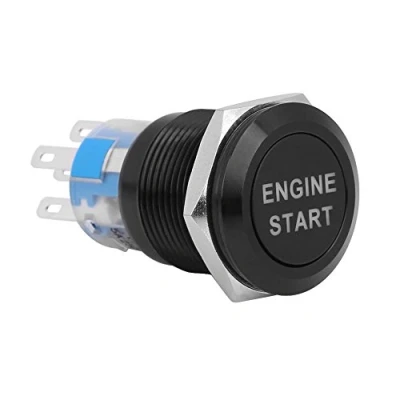 Afbeelding van 12V Auto Motor Start Drukknop, Keenso LED Startschakelaar Ontsteking Startmotor Startknop Wit voor 19mm Montagegat (Zink aluminiumlegering) Automotive schakelaars