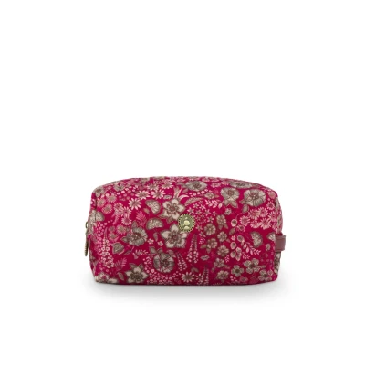 Afbeelding van Pip Studio Coco Make up Tasje Dames Toilettas Daisy Dreams Rood 21.5x10x10.5cm