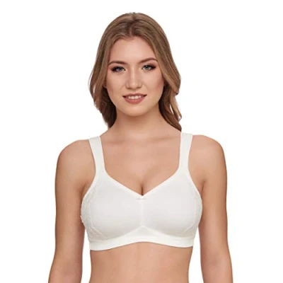 Afbeelding van SUSA minimizer Beha voor dames, zonder beugel, London I damesbeha met snit, verkleint de borsten optisch voorgevormde cups, brede bandjes, ivoor, 105D