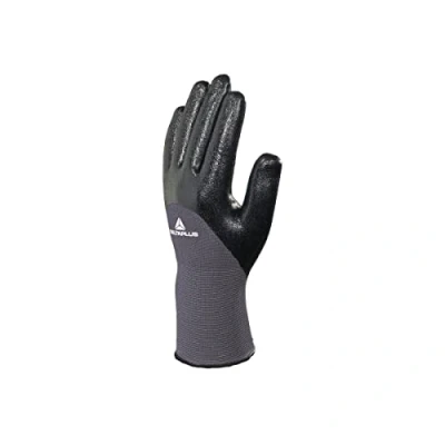 Afbeelding van Deltaplus VE71307 polyamide fijn gebreide handschoen nitril volledige coating op handpalm vingertoppen en handrug, zwart, maat 07