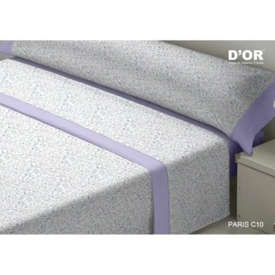 Afbeelding van Set beddengoed D&#039;Or PARIS Mauve Bed van 120 Franela