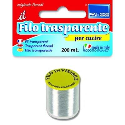 Afbeelding van PARODI &amp; Transparant naaigaren van polyamide, 200 m, voor het maken sieraden en armbanden, transparant, multifunctioneel vislijn, ultra sterk