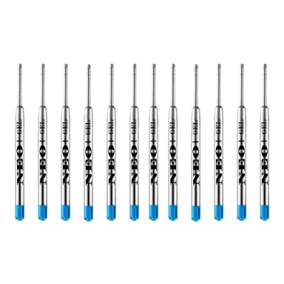 Afbeelding van Kwaliteit balpen GEL metalen pen vullingen, goedkoop maar langdurig, 12 stuks, fijne punt 0,5 mm. Compatibel met Parker ook. G2 Stijl Vulling (12 x blauw inkt)