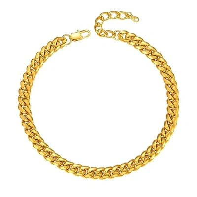 Afbeelding van PROSTEEL Roestvrij Staal Halskettingen voor Heren en Vrouw, 10mm Cubaanse Herenketting Goud 55cm lang, Ketting Dames Hiphop Rapper Cadeau Ideeën.