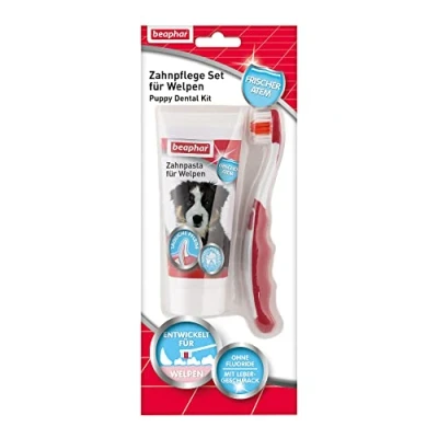 Afbeelding van beaphar tandverzorgingsset voor puppy&#039;s 2 delige set (tandenborstel &amp; tandpasta)