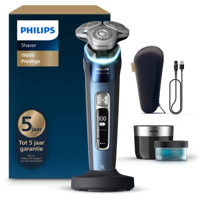 Afbeelding van Philips Shaver i9000 Prestige Elektrisch Scheerapparaat Voor Mannen Met Quick Clean Pod Blauw XP9201/30