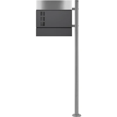 Afbeelding van Brievenbus 37x36,5x11 cm antraciet/zwart marmerlook staal ML Design
