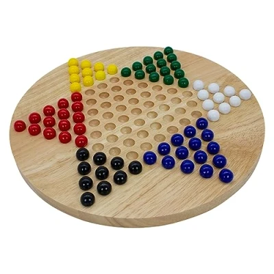 Afbeelding van GICO Wood Halma spel XL D30cm bordspel voor de hele familie, stabiele uitvoering. Bekend gezelschapsspel jong en oud 7960