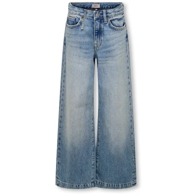 Afbeelding van Kids ONLY winter jeansbroek meisjes blauw KogBroome wide leg fit maat 122