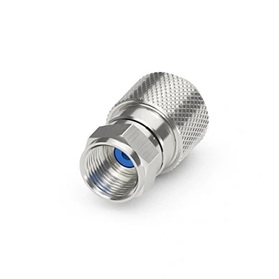 Afbeelding van Sonero, F stekker voor satellietkabel, antennekabel, coaxkabel met diameter 6,5 7,5 mm, eenvoudige zelfmontage, chroom, set van 2