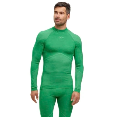 Afbeelding van FALKE Heren basislaag shirt Wool Tech Trend ronde hals M L/S SH wol functioneel materiaal sneldrogend 1 stuk, groen (grasgroen 7014),