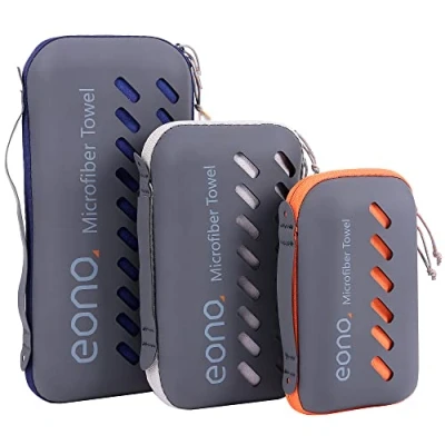 Afbeelding van Eono by Amazon microvezelhanddoek, perfecte handdoek voor sporten &amp; reizen strand, sneldrogend superabsorberend ultra compact. Geschikt om te kamperen, de sportschool, het zwembad en backpacken