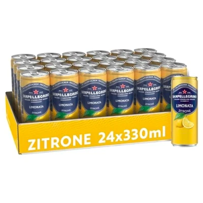 Afbeelding van San Pellegrino Naturali Limonata Limonade met 16% citroensap (van concentraat) verpakking van 24 stuks (24 x 330 ml) wegwerpblikjes