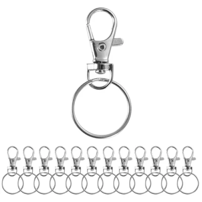 Afbeelding van TK Gruppe Timo Klingler 22 x sleutelhanger met karabijnhaak, ringen, sleutelringenset, metalen ring voor sleutelhanger, sleutelketting &amp; sleutelringketting, ringhouder zilver draaischarnier