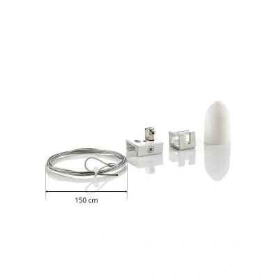 Afbeelding van GLOBAL Ophangset voor 3 fasen railsysteem Noa, 150cm wit
