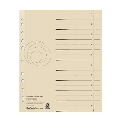 Afbeelding van Herlitz 5971502 tabbladen A4 chamois pak met 10 stuks, 1