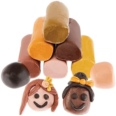 Afbeelding van Baker Ross FX825 Huidskleurige zachte boetseerklei Tubbe van 8, Luchtdrogende klei voor kinderen