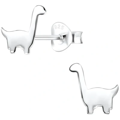Afbeelding van JoyS Zilveren dino oorbellen gepolijst dinosaurus 7 x 8 mm