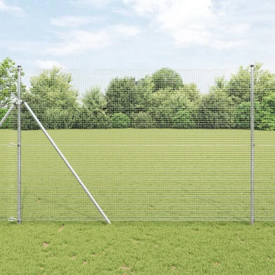 Afbeelding van vidaXL Hekpaalset Set van 2 Gegalvaniseerd staal 10 x 1,5 m Duurzaam