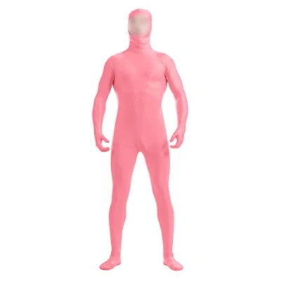 Afbeelding van lucky baby store Zentai kostuum bodysuit voor jongens en heren, open gezicht, spandex unitard masker, roze, 3XL