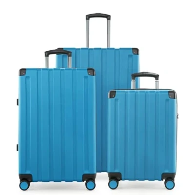 Afbeelding van HAUPTSTADTKOFFER Q Damm set van 3 koffers handbagage koffer 54 cm, middelgrote 68 cm + grote reiskoffer 78 harde schaal ABS, TSA, Cyaan blauw