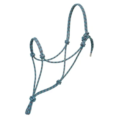 Afbeelding van Weaver Leather Silvertip No. 95 Rope Halter, Gemiddeld, Grijs/Koningsblauw/Navy/Turkoois