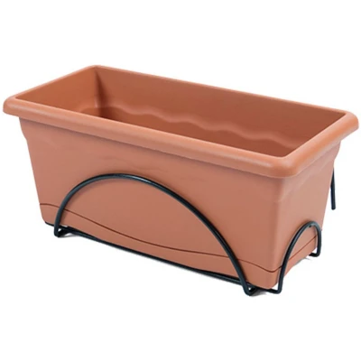 Afbeelding van Plantenbak met schaal Plastiken Terra cotta Polypropyleen 50 x 20 cm