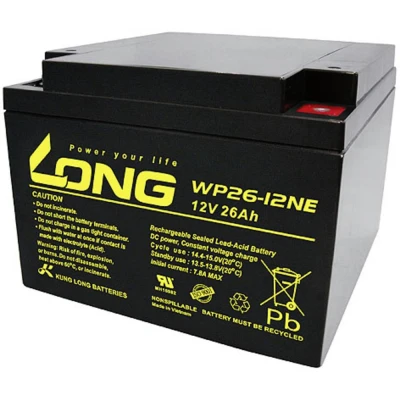 Afbeelding van Long WP26 12NE Loodaccu 12 V 26 Ah Loodvlies (AGM) (b x h d) 166 125 175 mm M6 schroefaansluiting Cyclusbestendig, Geringe zelfontlading, Onderhoudsvrij
