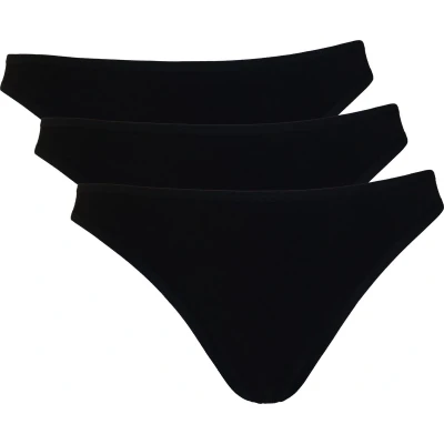 Afbeelding van Vanilla Dames string, Ondergoed dames, Lingerie 3 stuks Egyptisch katoen Zwart XXL