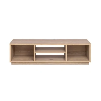 Afbeelding van Iris Ohyama, TV meubel met open planken / voor 65 inch TV, Massief hout, Kantoor, Woonkamer Cabinet Standard OTS 150S LichtBruin